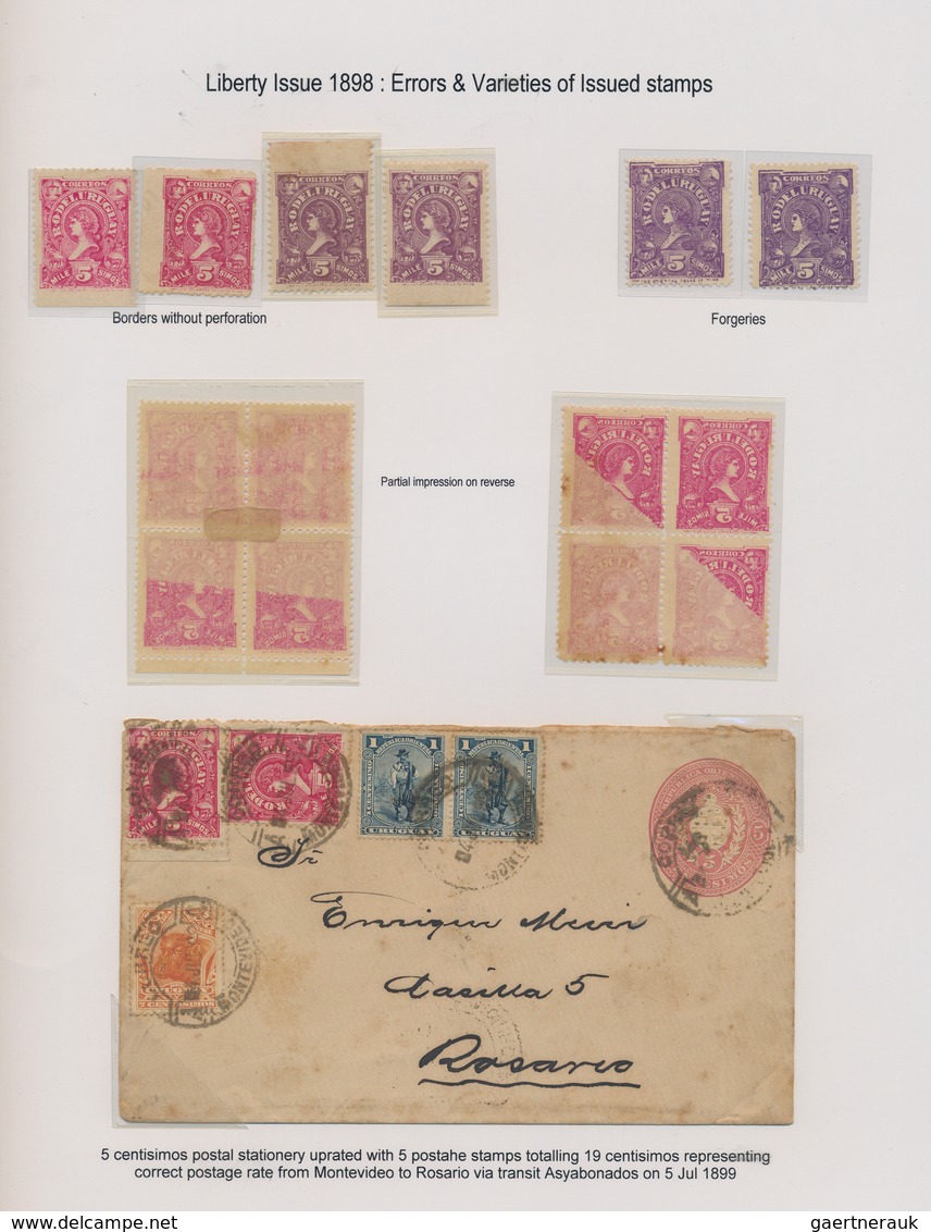 Uruguay: 1898/1899, Liberty Issue, Specialised Assortment Incl. Plate/colour Proofs, Partly Imperf., - Uruguay