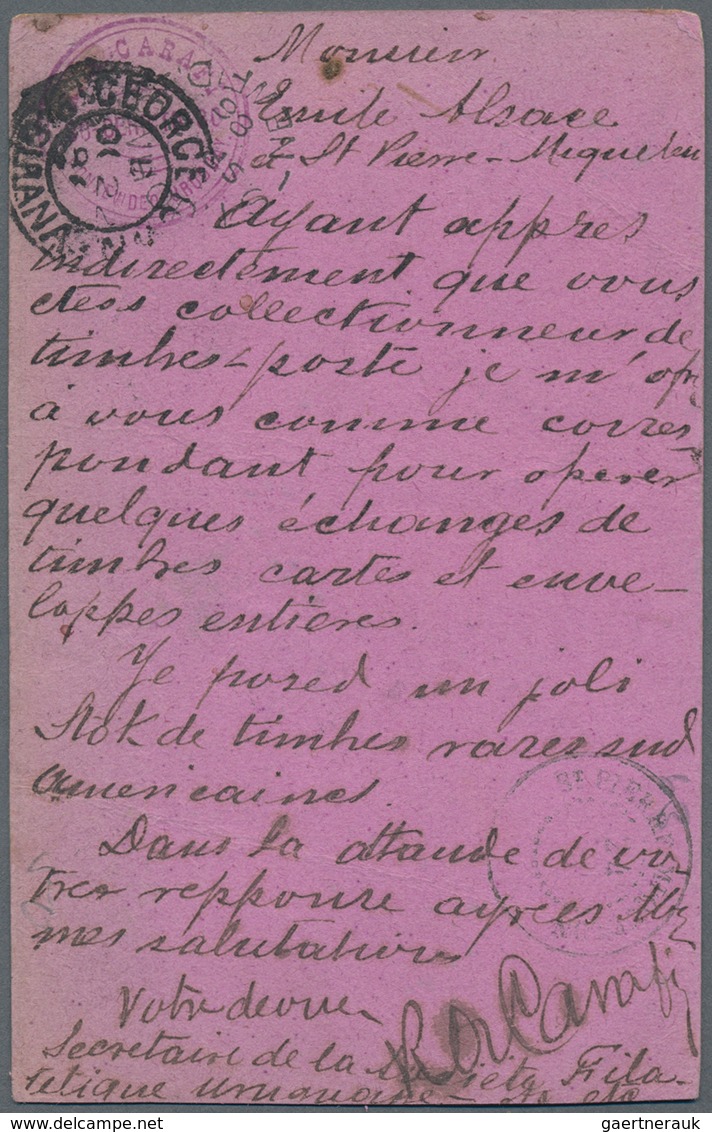 Uruguay - Ganzsachen: 1883, Stationery Card 3 C Carmine On Salmon Uprated 1 C Green Sent From "MONTE - Uruguay