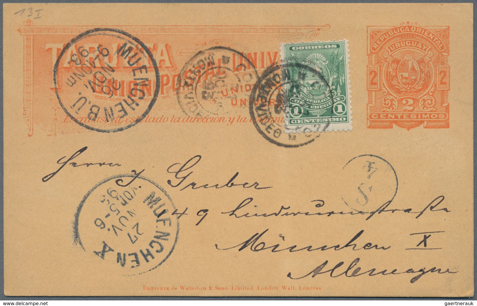 Uruguay - Ganzsachen: 1892, Two Stationery Cards: 2 C Orange On Buff And 2 C Green On Greenish Both - Uruguay