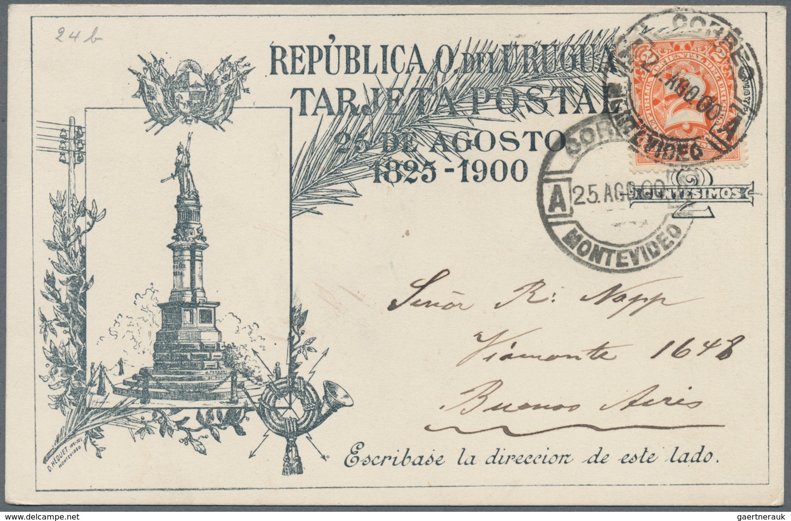 Uruguay - Ganzsachen: 1900, Two Stationery Cards: Independance Of Uruguay 2 C Bllack On Creme, Both - Uruguay