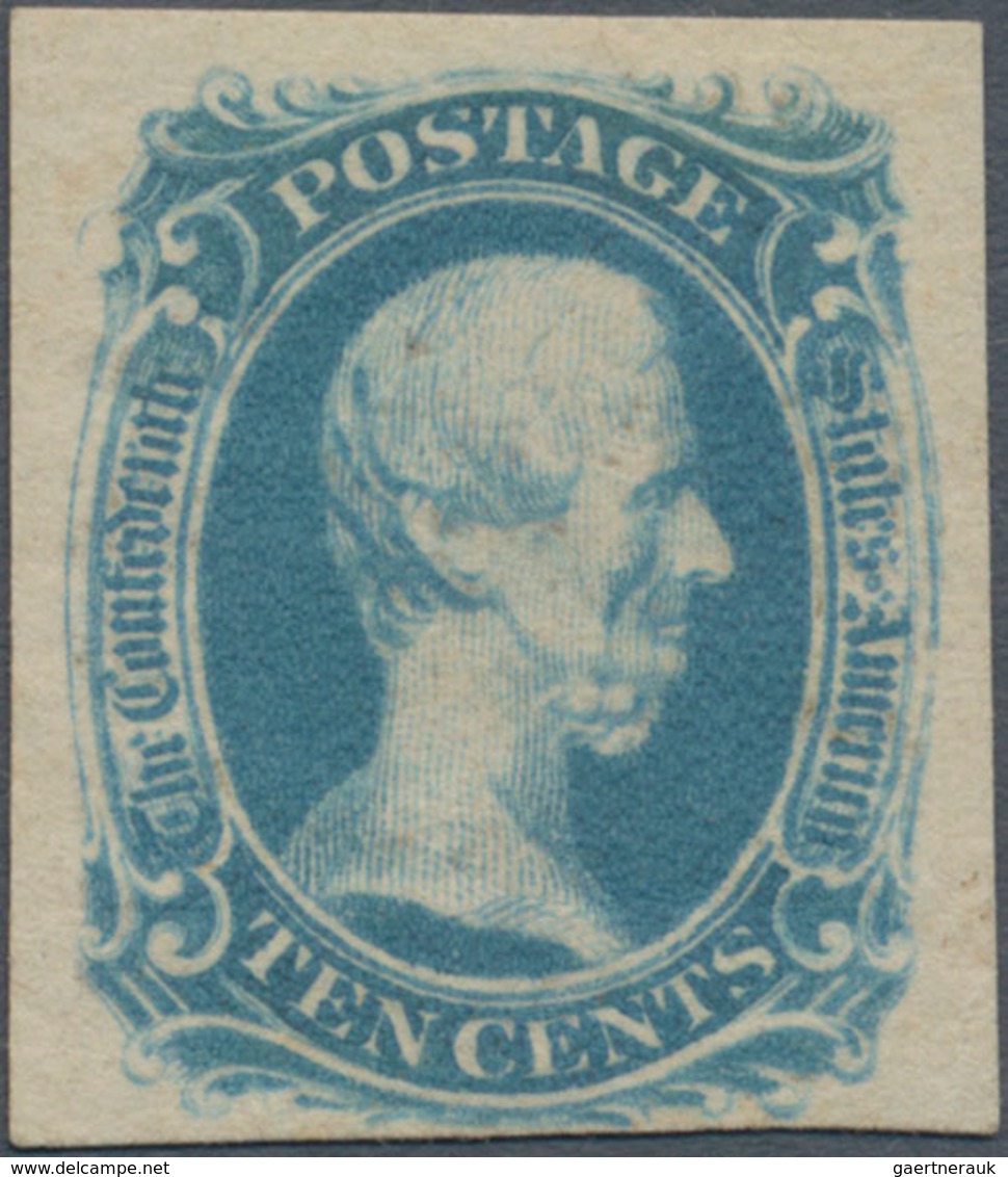 Konföderierte Staaten Von Amerika - Allgemeine Ausgabe: 1863 'Jefferson Davis' "TEN CENTS" Blue, Min - 1861-65 Stati Confederati