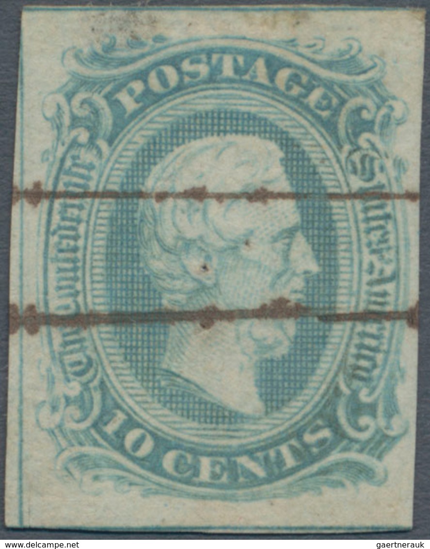 Konföderierte Staaten Von Amerika - Allgemeine Ausgabe: 1863 'Jefferson Davis' 10c. Blue With Frame - 1861-65 Confederate States