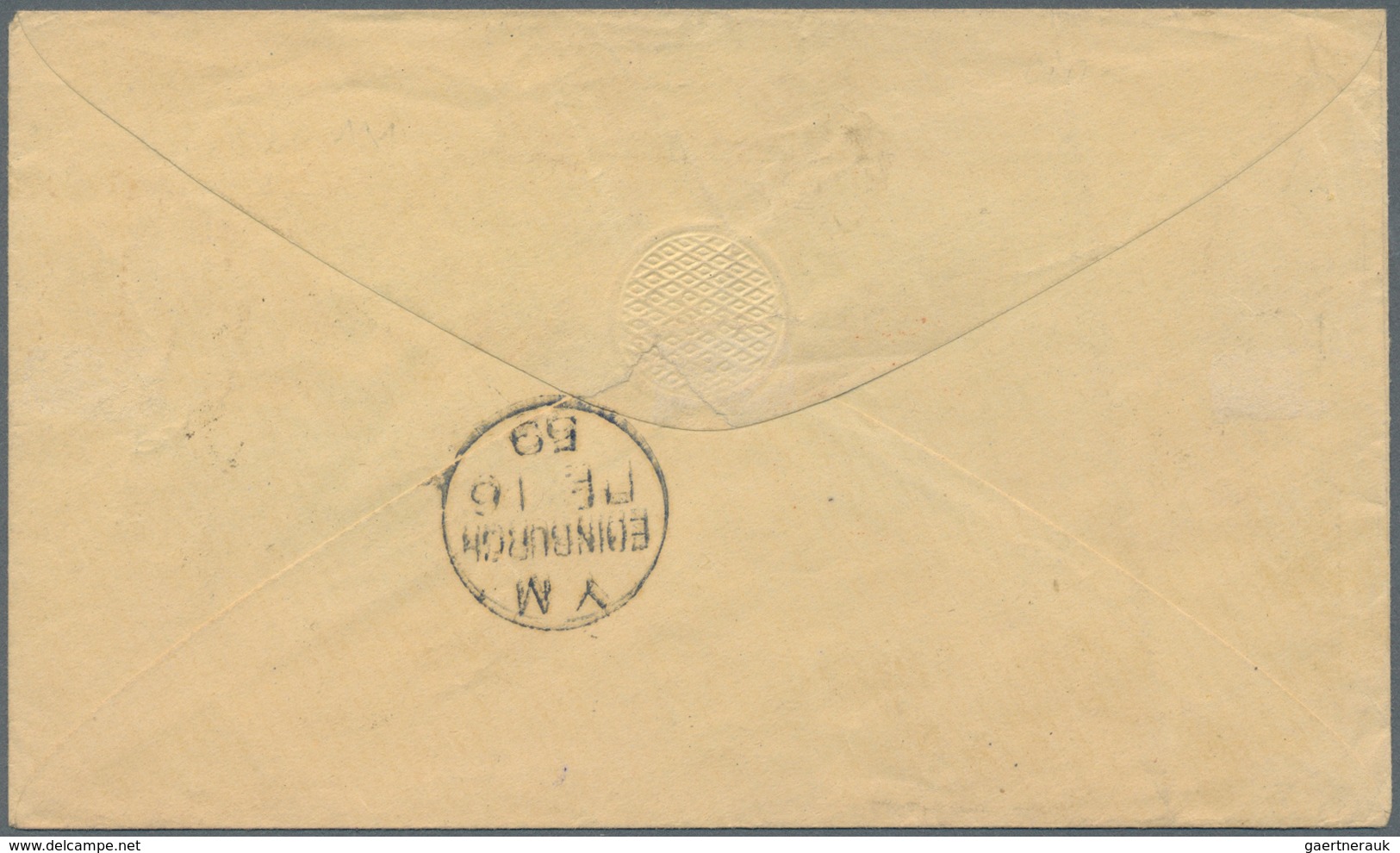 Vereinigte Staaten Von Amerika: 1859, Small Envelope Franked With Margin Pair 12 Cent Washington Can - Usati