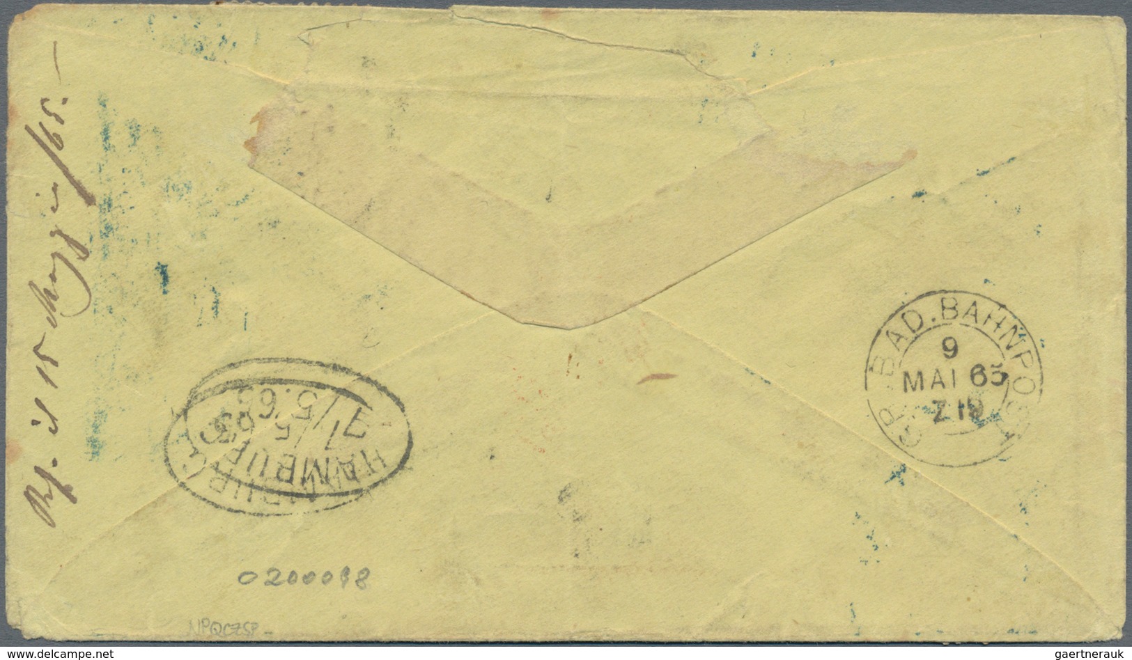 Vereinigte Staaten Von Amerika: 1861, Envelope Bearing Washington 3x 3 C Red And Jefferson 2x 5 C Br - Used Stamps