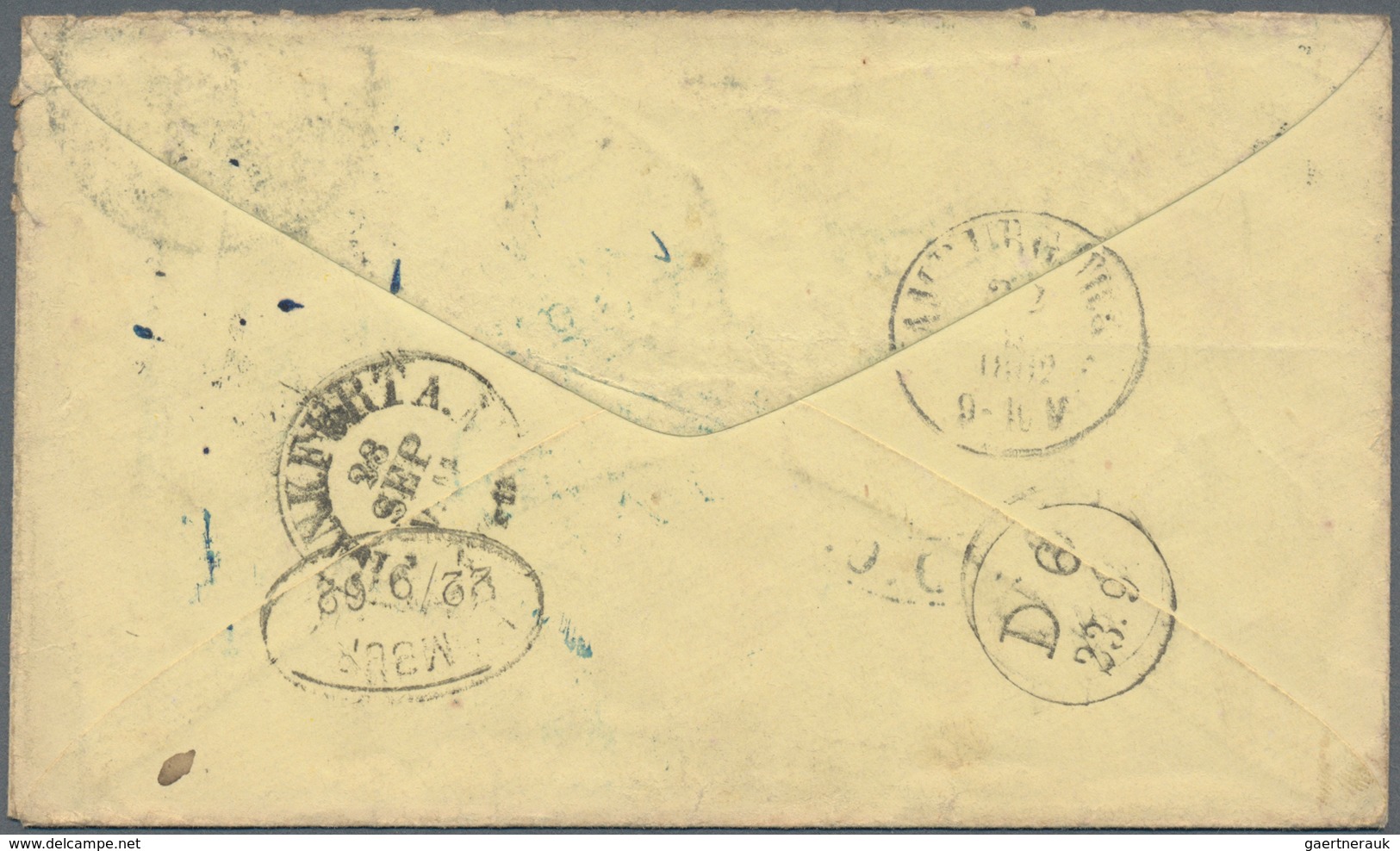 Vereinigte Staaten Von Amerika: 1862, Stampless Cover From "WASHINGTON D.C. SEP 2 1862" To Darmstadt - Gebraucht