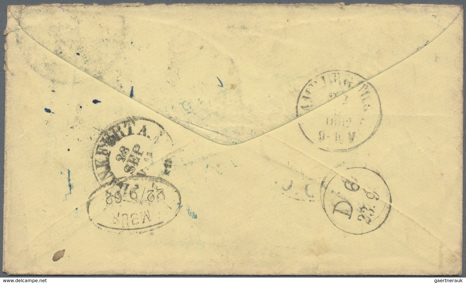 Vereinigte Staaten Von Amerika: 1862, Stampless Cover From "WASHINGTON D.C. SEP 2 1862" To Darmstadt - Used Stamps