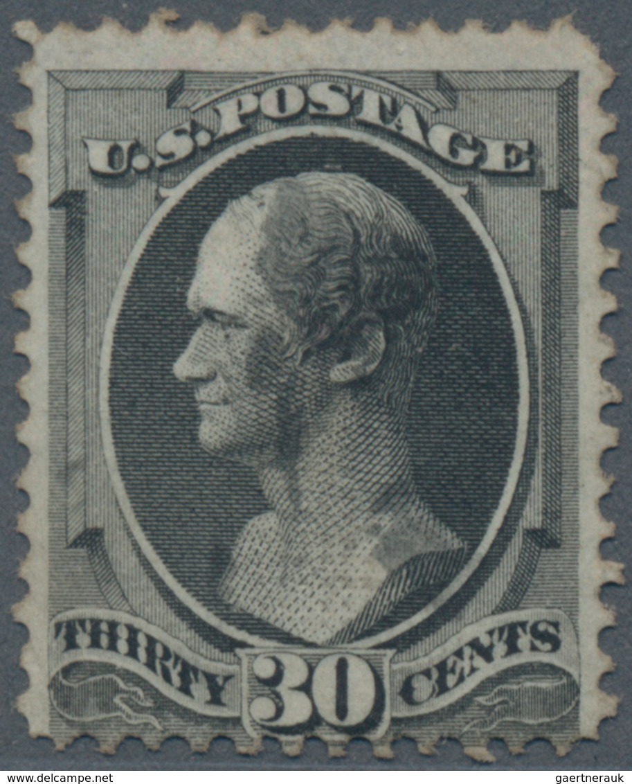 Vereinigte Staaten Von Amerika: 1870 'Hamilton' 30c. Black With "H" GRILL, Used With Cork Cancel, Wi - Used Stamps