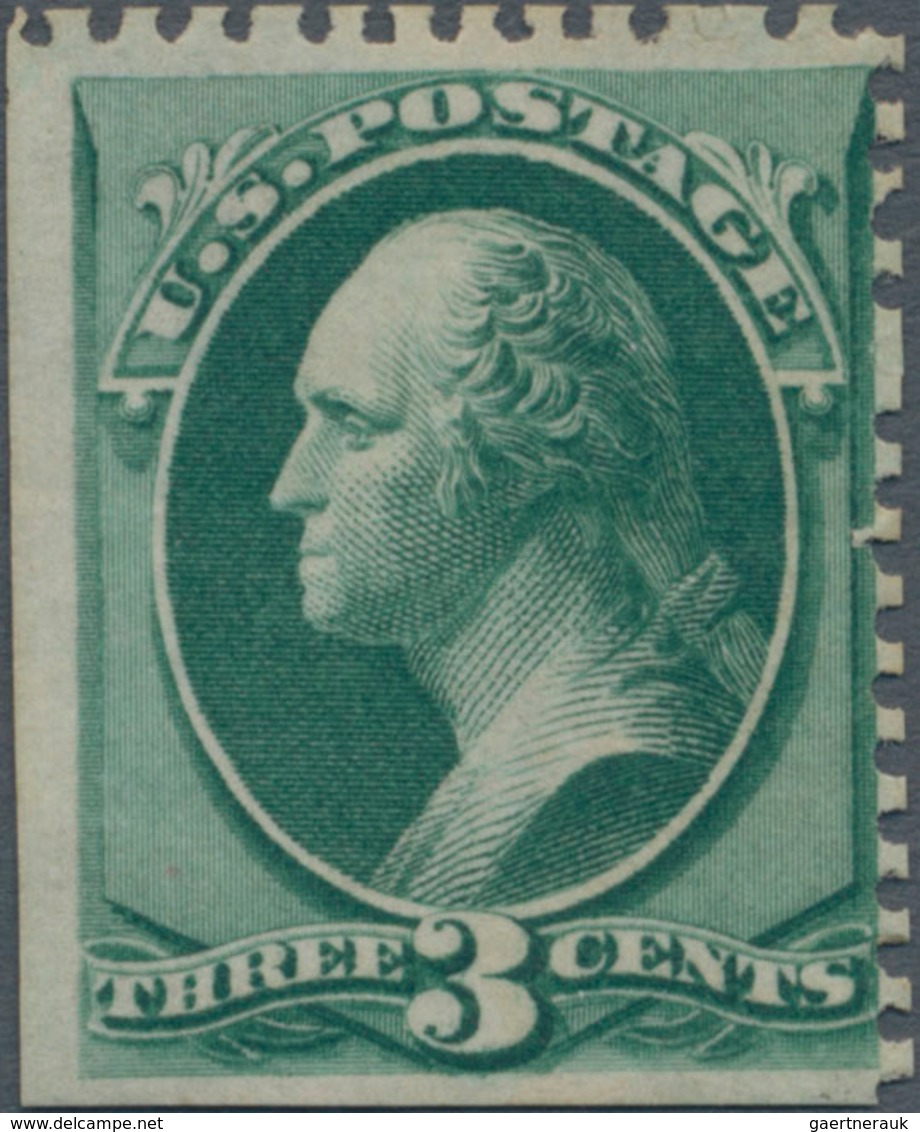 Vereinigte Staaten Von Amerika: 1875 Special Printing 3c. Blue-green, Perf 12, Unused Without Gum As - Used Stamps