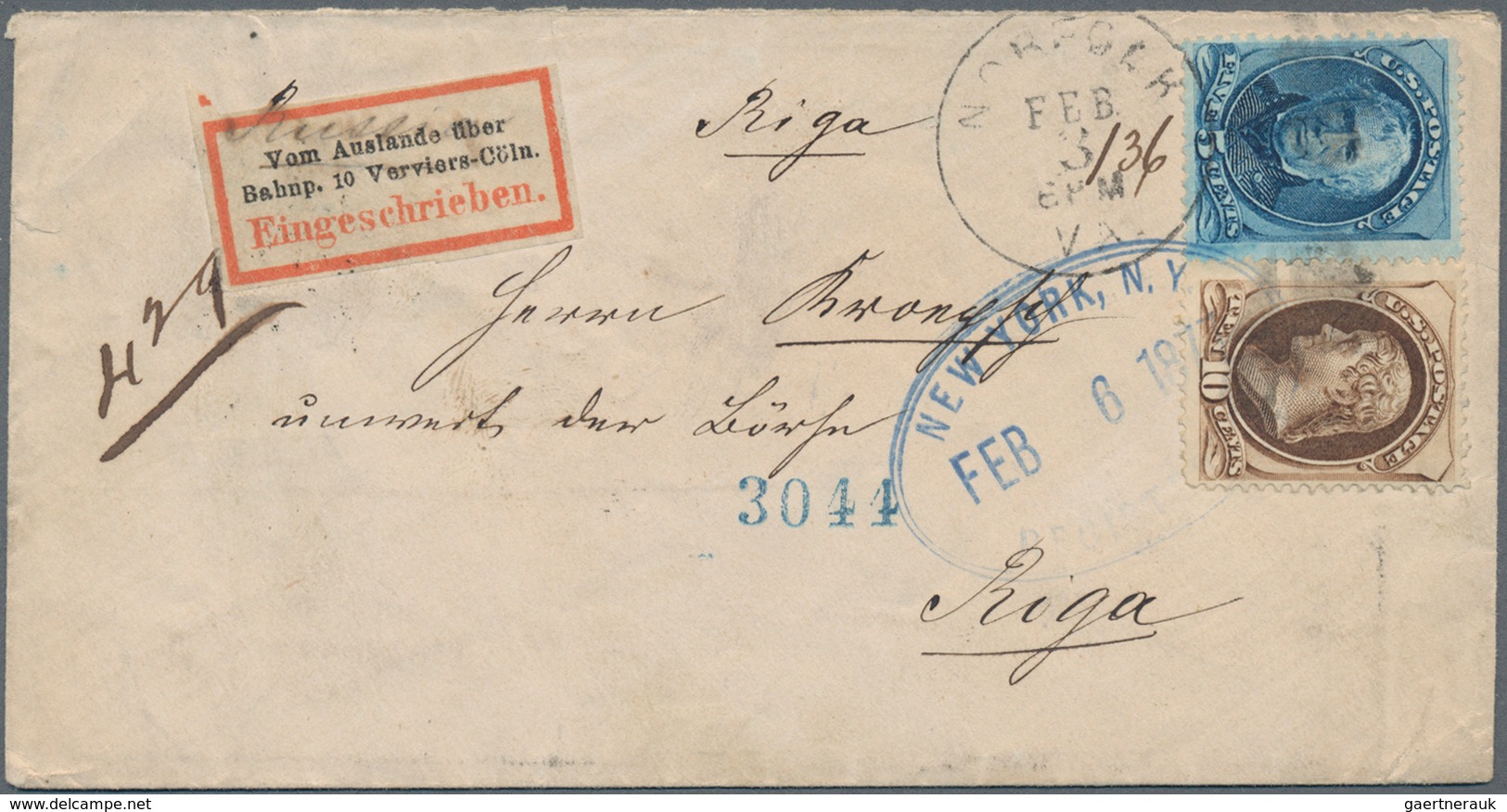 Vereinigte Staaten Von Amerika: 1877, 5 C Blue 'Taylor' And 10 C Brown 'Jefferson', Mixed Franking O - Gebruikt