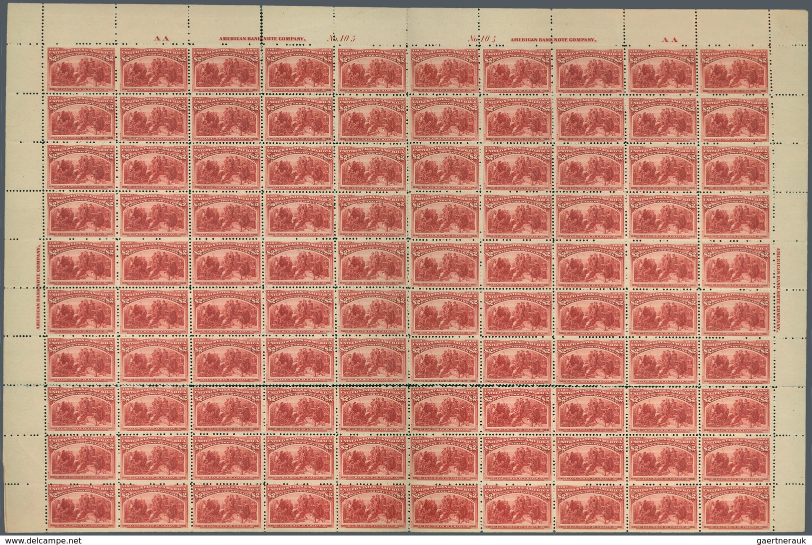 Vereinigte Staaten Von Amerika: THE RECENTLY DISCOVERED  UNIQUE COMPLETE PANE OF 100 OF THE USA $2.0 - Used Stamps