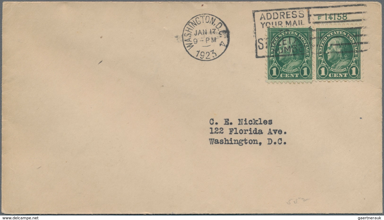 Vereinigte Staaten von Amerika: 1c-10c, 12c-14c, 17c 1922-23 Perf 11 Issue First Day Covers (Scott 5