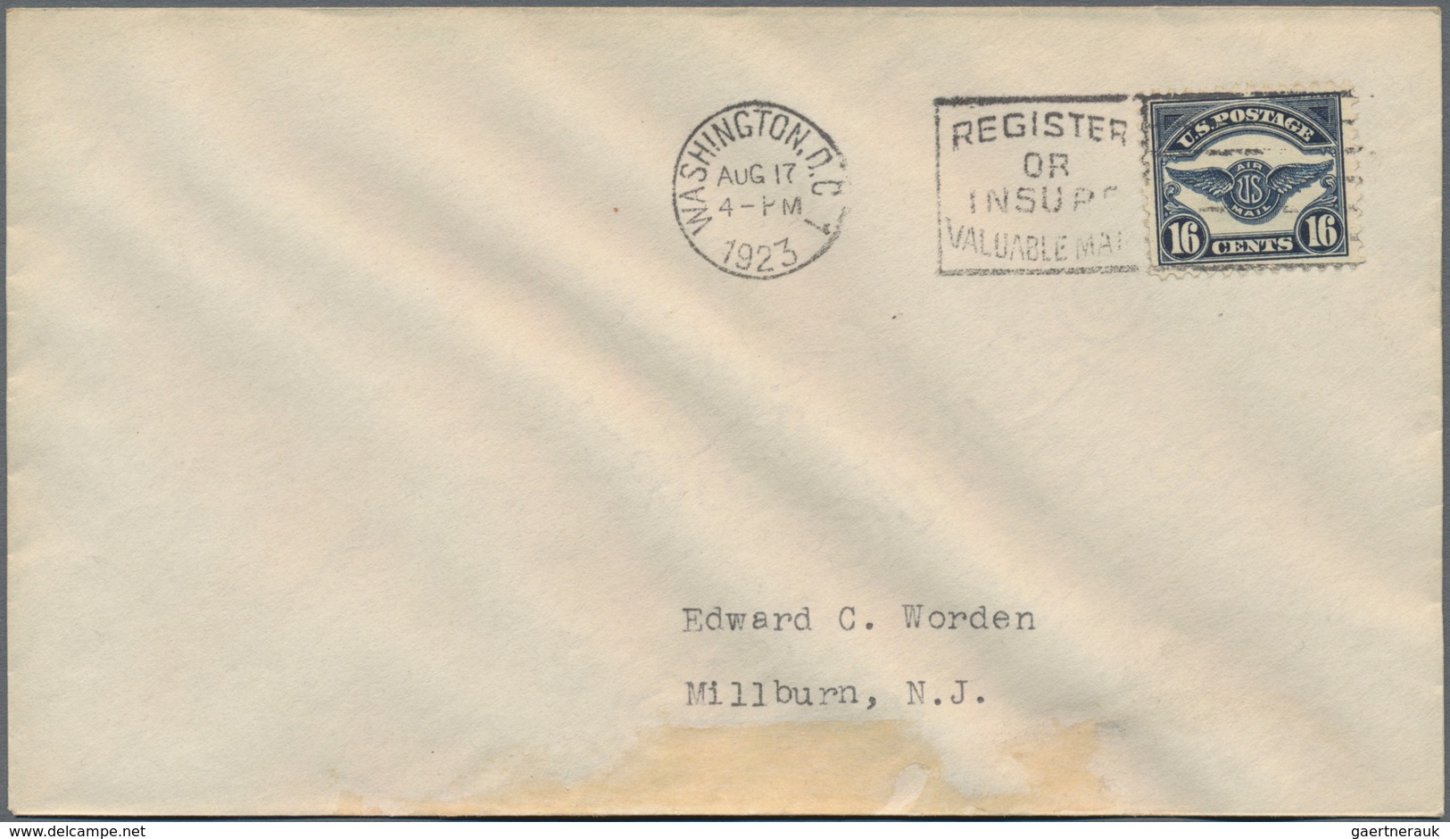 Vereinigte Staaten Von Amerika: Second Air Mail Issue (Scott C4-C6), Tied By "Washington D.C." First - Used Stamps