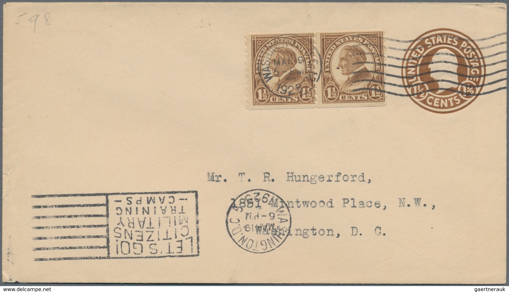 Vereinigte Staaten Von Amerika: Perf 10 Coils 1923-25 (Scott 598, 600, 602-606), Pairs Except Scott - Used Stamps