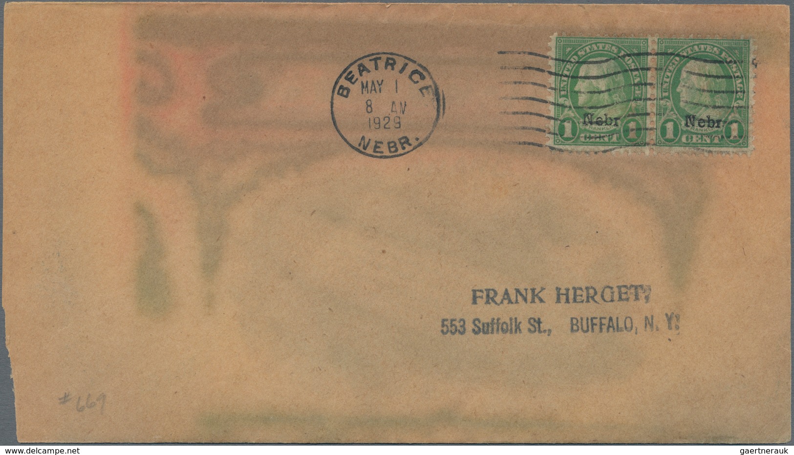 Vereinigte Staaten Von Amerika: 1929. 1c, 4c Nebraska (Scott 669, 673) 1c Pair And 4c Single, Tied B - Used Stamps