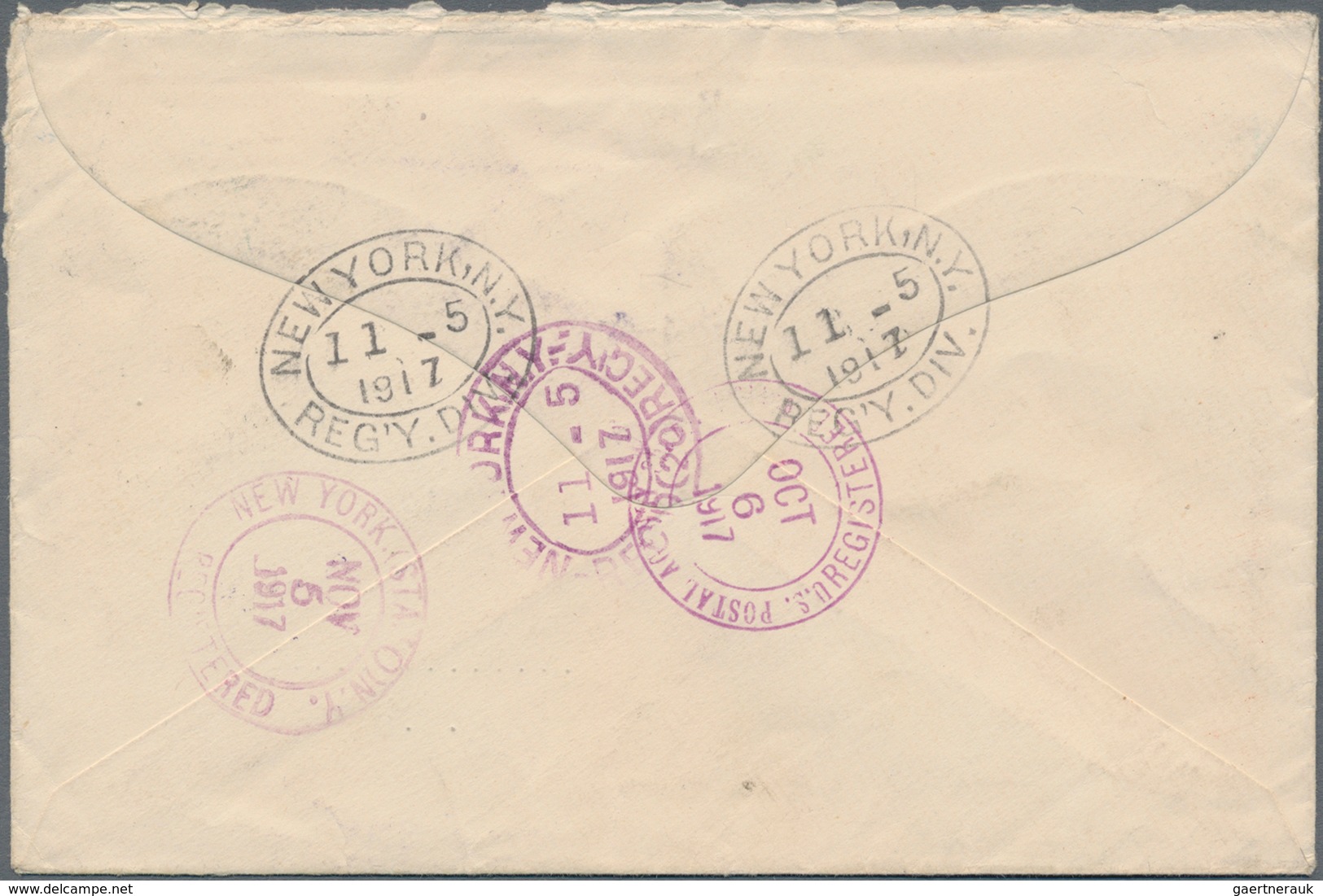 Vereinigte Staaten Von Amerika - Post In China: 1917, Unovpt. Franklin 12 C. Tied Duplex "U.S. POSTA - China (Schanghai)
