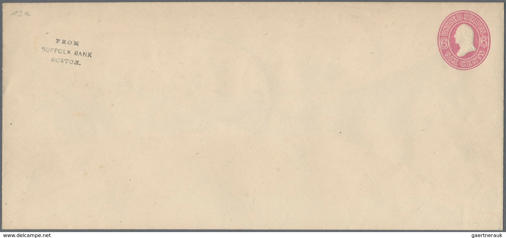 Vereinigte Staaten Von Amerika - Ganzsachen: 1861: 6c Pink (Scott U38), Mint Legal Sized Entire, "Fr - Andere & Zonder Classificatie