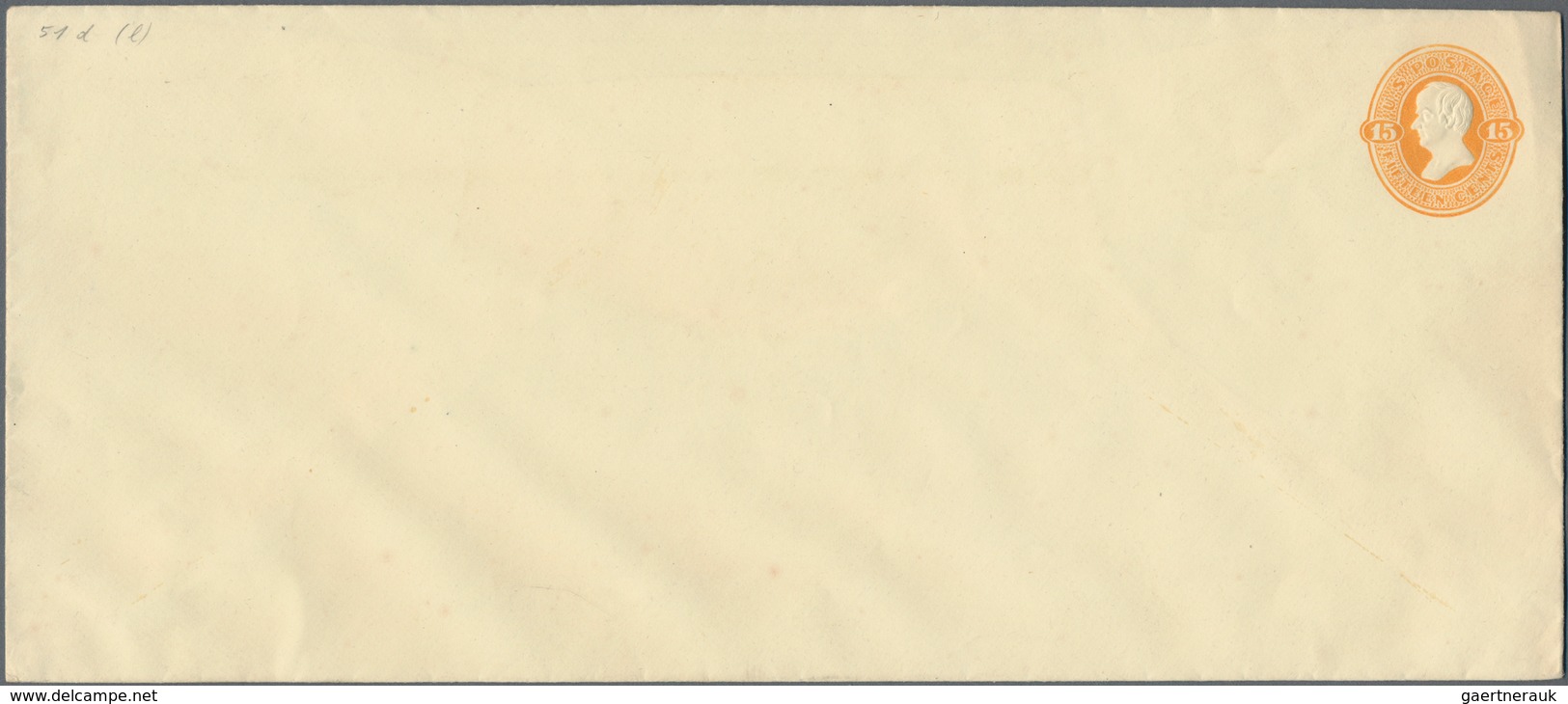 Vereinigte Staaten Von Amerika - Ganzsachen: 1874/86: 15c Orange On Amber, Plimpton (Scott U199), Mi - Sonstige & Ohne Zuordnung