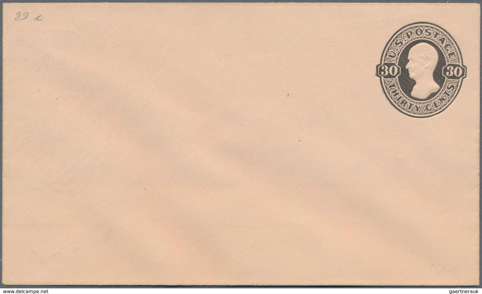 Vereinigte Staaten Von Amerika - Ganzsachen: 1874/86: 30c Black On Cream, Plimpton (Scott U206), Siz - Sonstige & Ohne Zuordnung