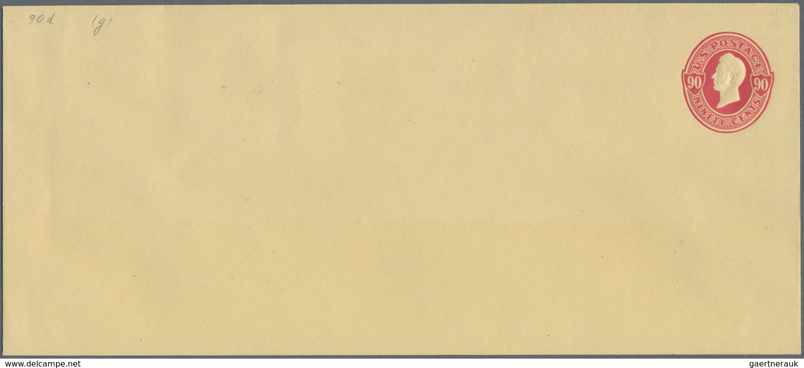 Vereinigte Staaten Von Amerika - Ganzsachen: 1874/86: 90c Carmine On Amber Manila, Plimpton (Scott U - Andere & Zonder Classificatie