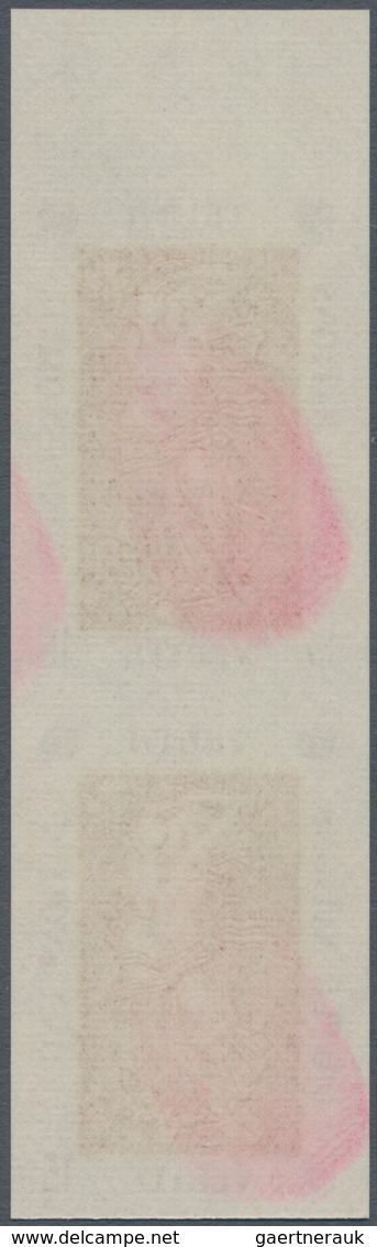 Vereinte Nationen - New York: 1967, Truth 15c. Dark Brown/red Brown IMPERFORATE Vertical Pair From U - Other & Unclassified