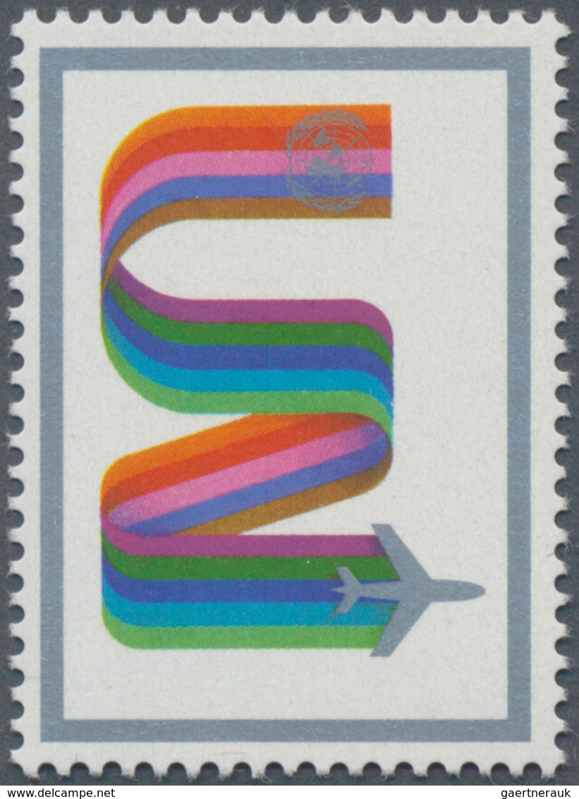 Vereinte Nationen - New York: 1972, Airmails 21c. With Missing Impression Of Colour "Black", Mint Ne - Other & Unclassified