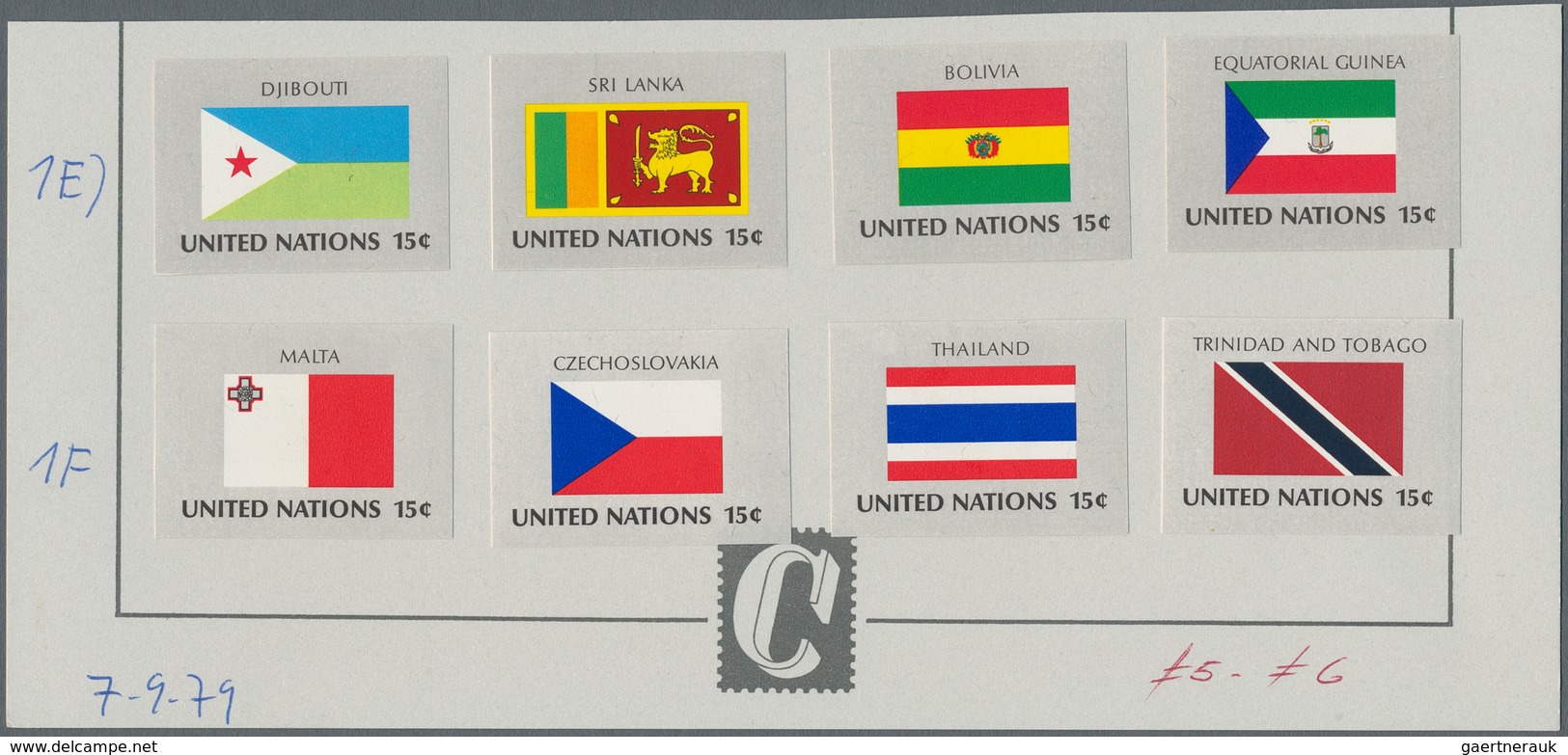 Vereinte Nationen - New York: 1981. Flags Of UN Members. Die Proofs For The Issues Of New York (Mi # - Andere & Zonder Classificatie