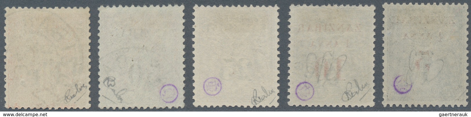 Zanzibar: 1894, 1/2 A Black To 10 A Orange Overprint Stamps Cancelled With Double Circle Postmarks, - Zanzibar (...-1963)