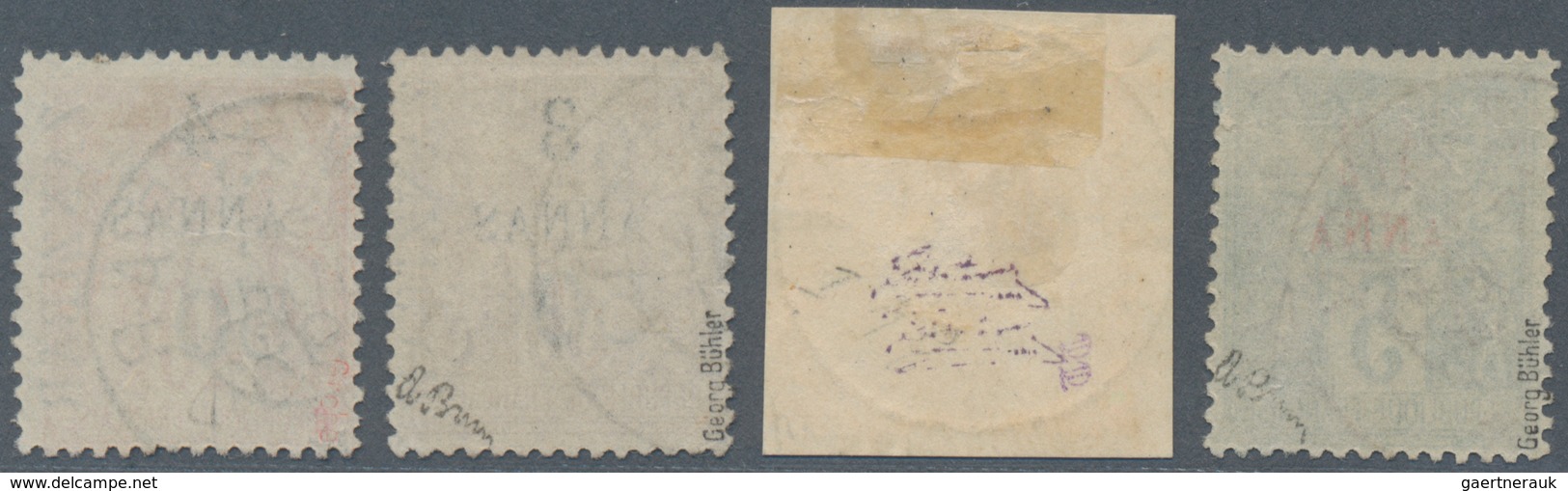 Zanzibar: 1897, 2 1/2 A On 5 C, 2 1/2 A On 15 C, 3,50 A On 30 C And 4,50 A On 40 C Overprint Stamps - Zanzibar (...-1963)