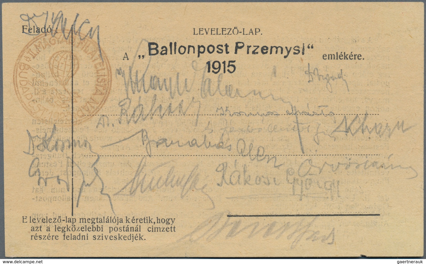 Ballonpost: 1925, Balloon Mail Przemysl, Two Commemorative Cards (on Occassion Of The 10th Anniversa - Mongolfiere