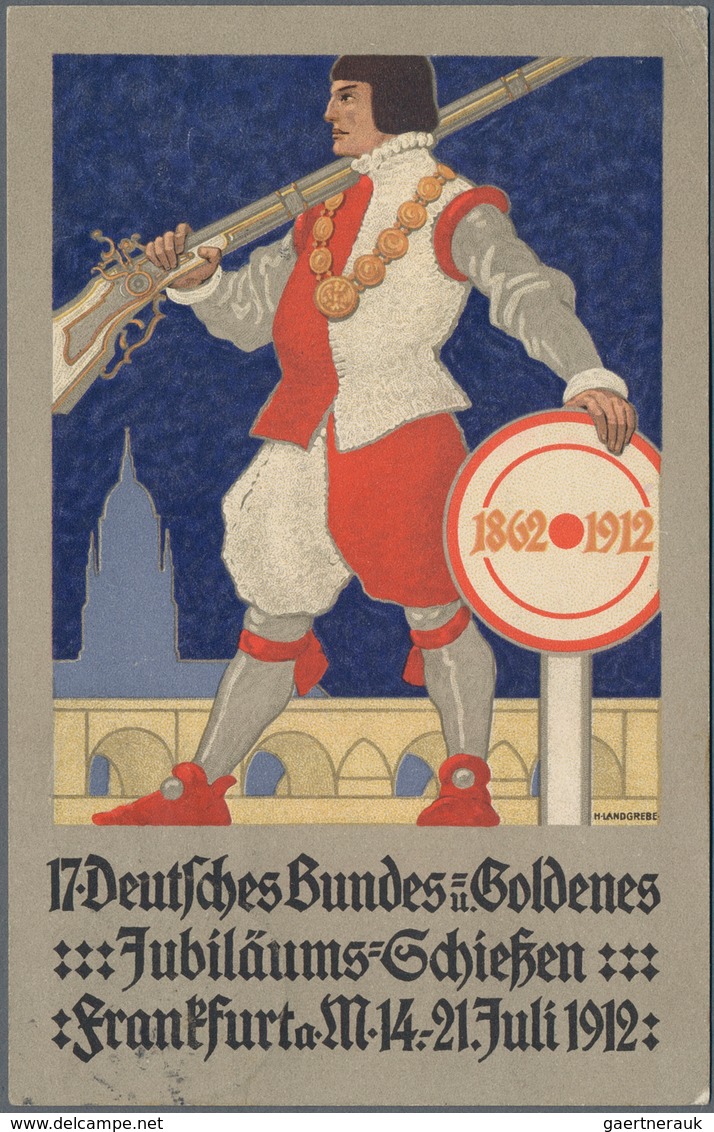 Flugpost Deutschland: 1912, FRANKFURT(MAIN), BOCKENHEIM 12.6. Auf 5Pf. Germania Und DARMSTADT 13.6., - Luchtpost & Zeppelin