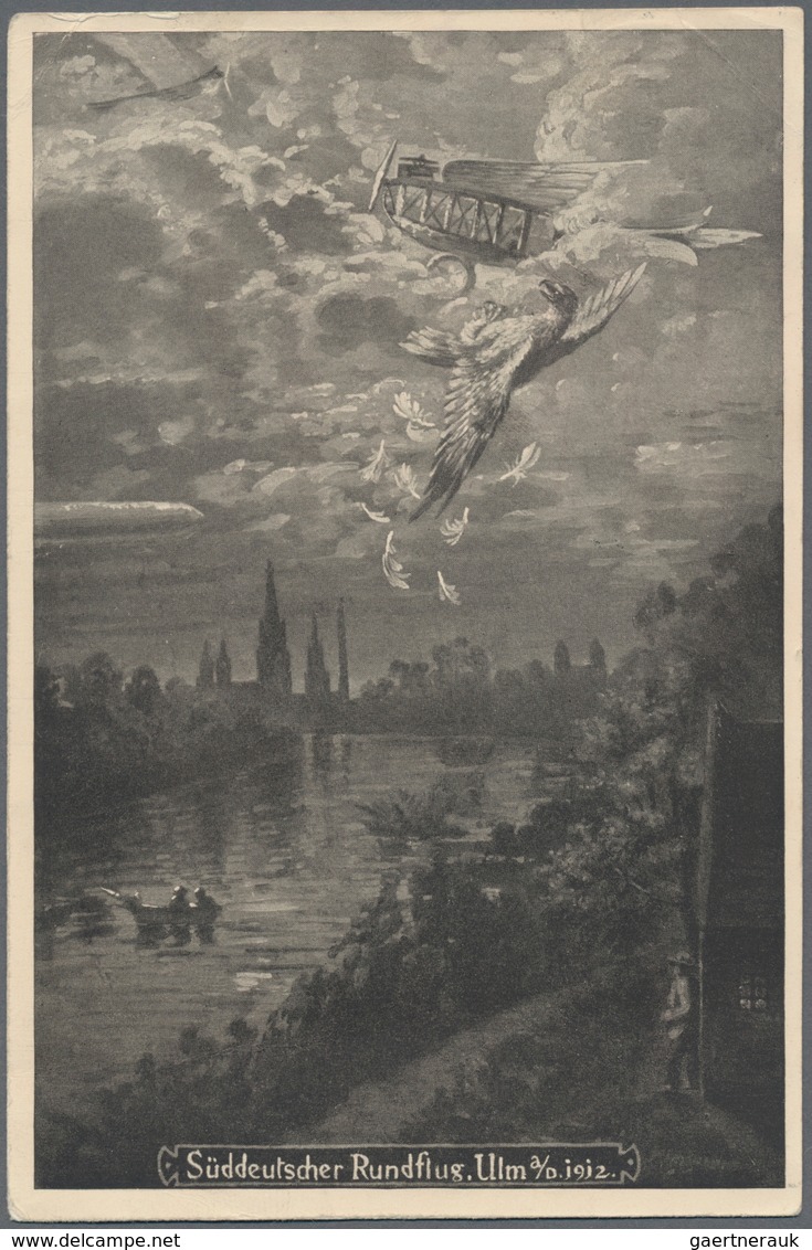 Flugpost Deutschland: 1912, 19. Okt., Süddeutscher Flug Ulm, Dekorative Fotokarte Nach München - Airmail & Zeppelin