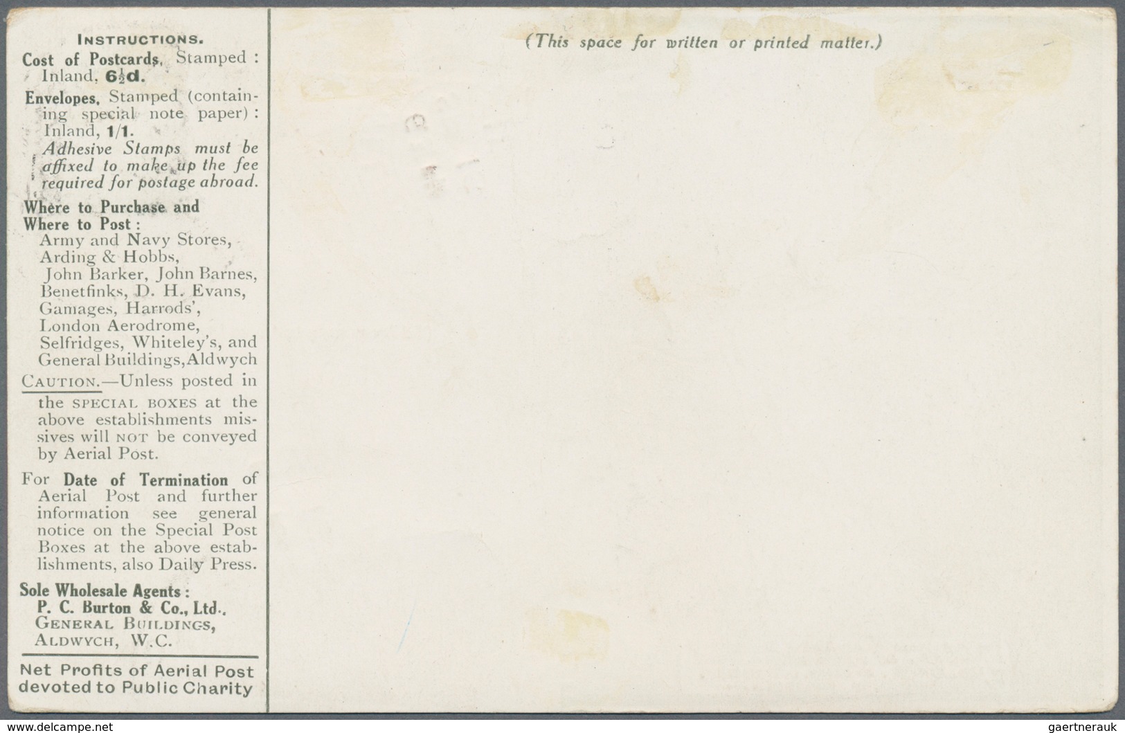 Flugpost Europa: 1911, LONDON - WINDSOR / 1st U.K. AERIAL POST 16.9.: Replacement Card, Grey-green W - Europe (Other)