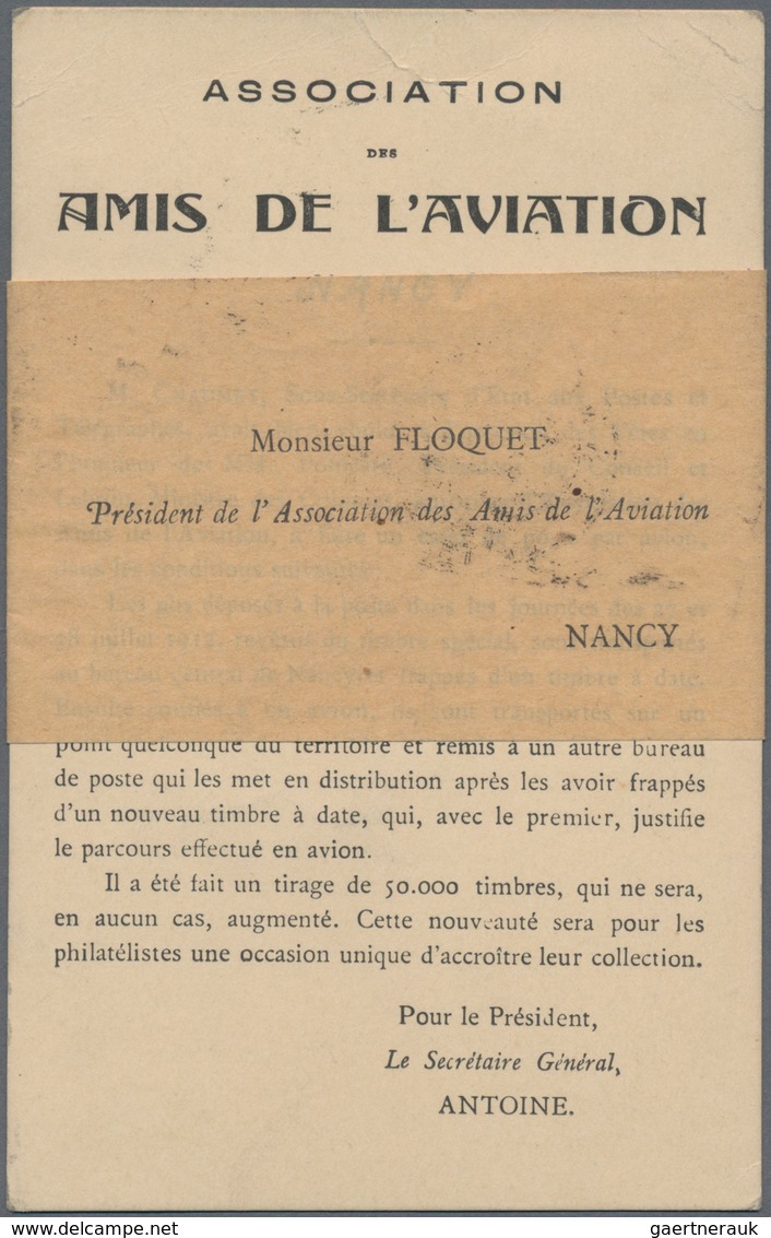 Flugpost Europa: 1912, France: Poste Par Avion Nancy, 25 C Semi-official Airmail Stamp Used For The - Europe (Other)