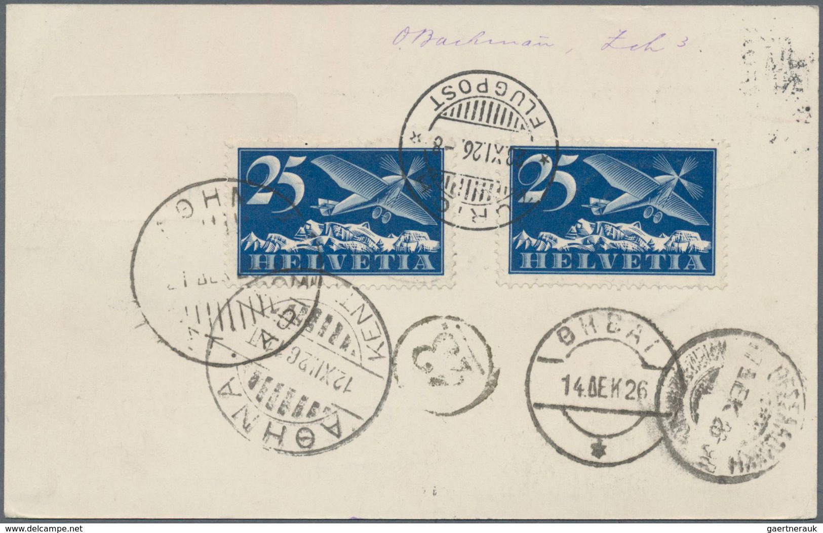 Flugpost Europa: 1926 Liechtenstein, 1. Schweizer Afrikaflug (SST.), R-Karte Ab Triesenberg 11.11. B - Altri - Europa