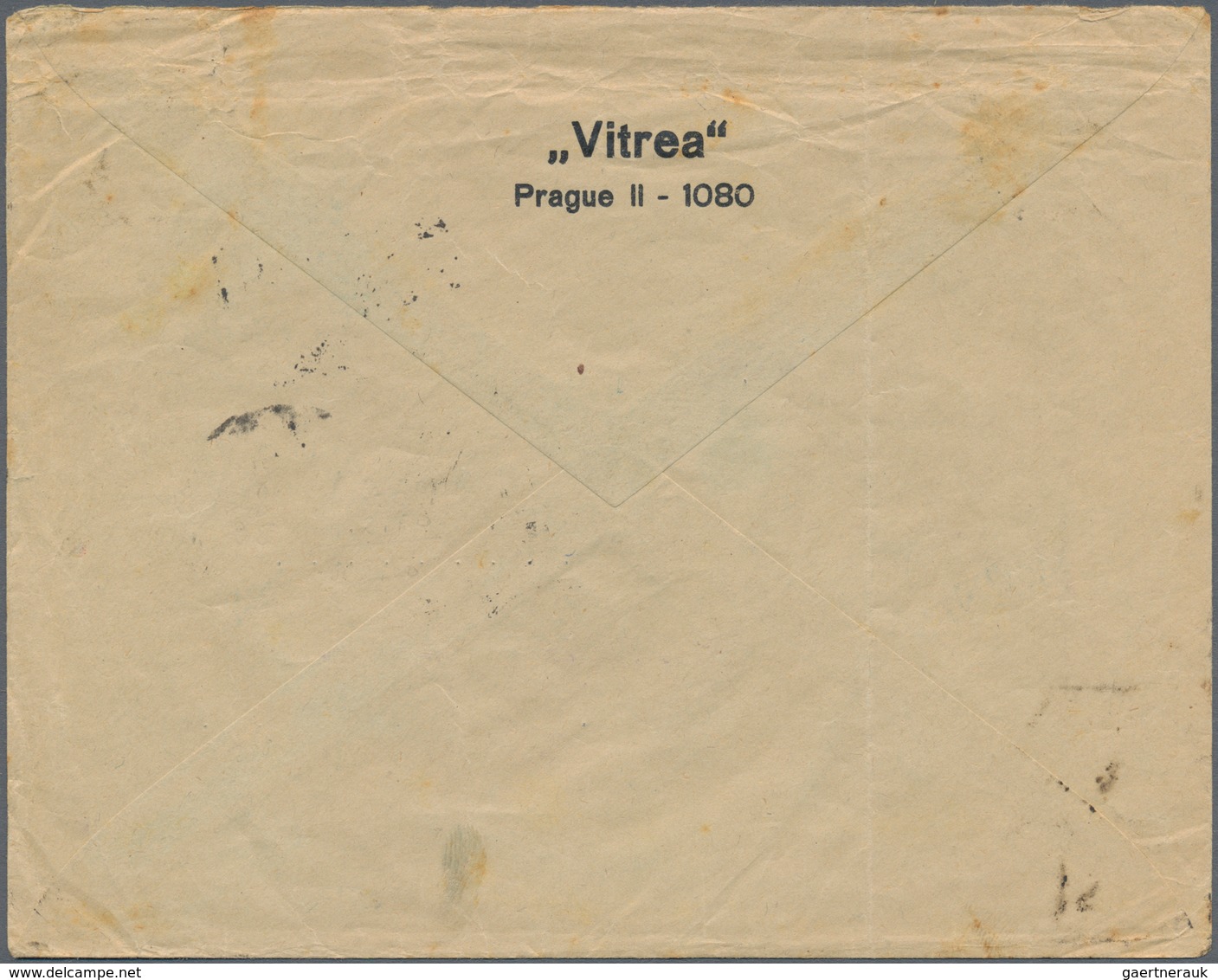 Flugpost Übersee: Czechoslovakia, 1929 (Aug. 30): Registered Business Envelope "Vitrea Prague" Frank - Other & Unclassified
