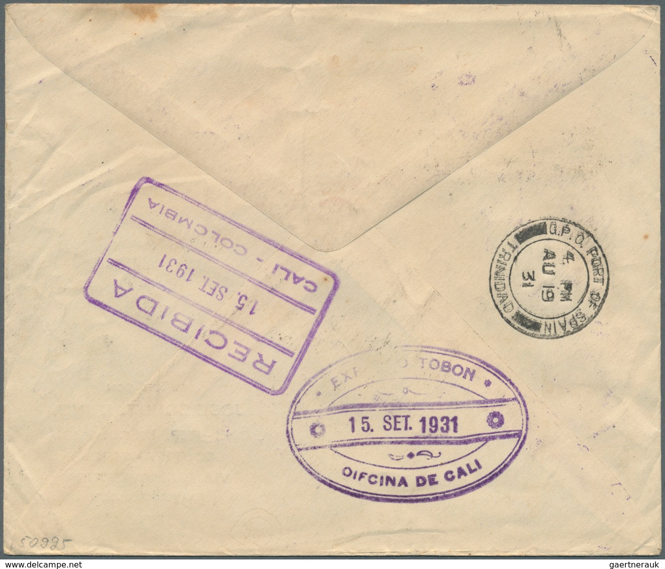 DO-X - Flugpost: 1931 EXPRESO TOBON: DOX Cover From Rio De Janeiro To Cali, Colombia Via Buenaventur - Luft- Und Zeppelinpost