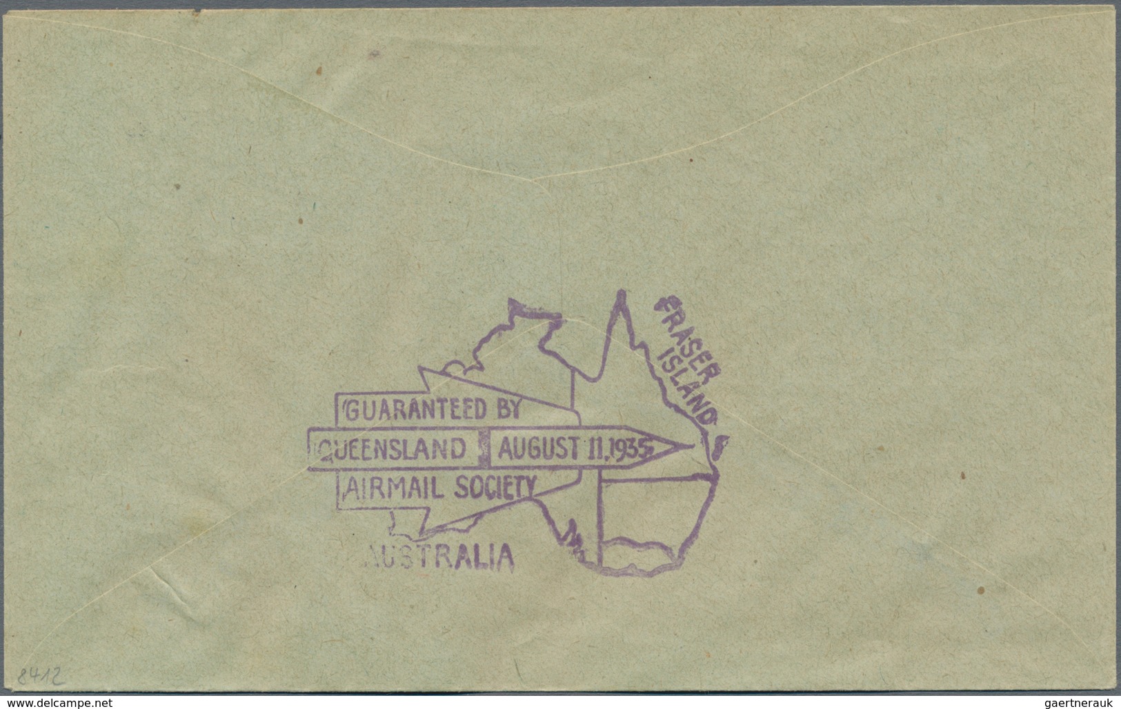 Raketenpost: ROCKET MAIL: 1835, Cover Fraser Island - "SS Maheno" Used With 1/2d KGV Pair With Viole - Andere & Zonder Classificatie