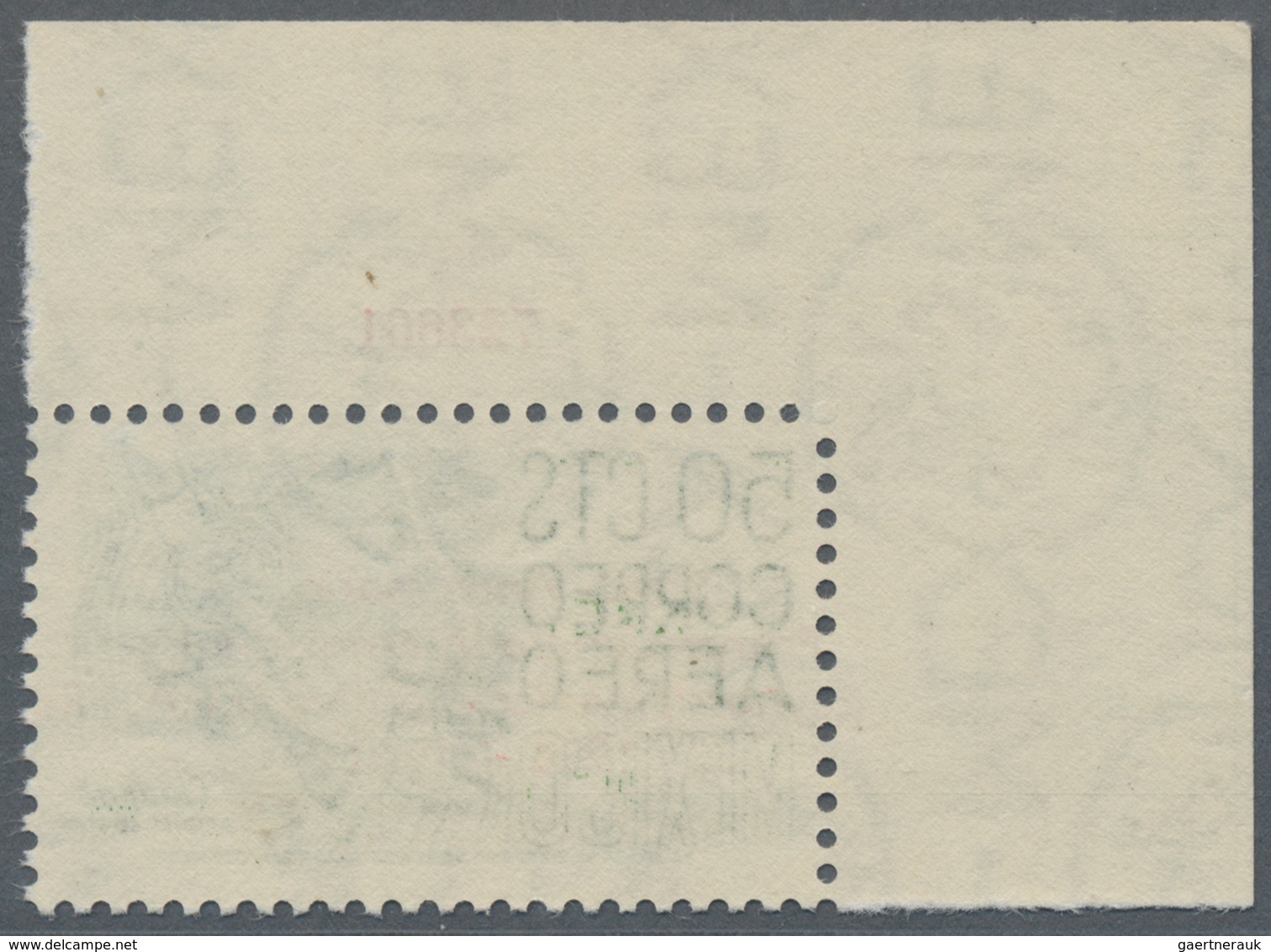 Raketenpost: 1961, Mexico, Not Issued 50c. Green With Red Overprint "25vo Aniversario / Primer Cohet - Sonstige & Ohne Zuordnung