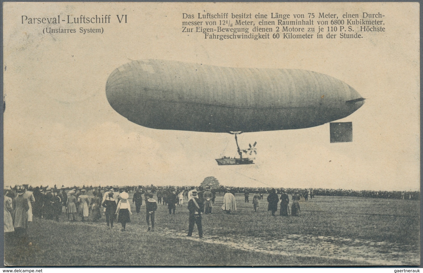 Zeppelinpost Deutschland: 1910, Zwei Dekorative Ansichtskarten: Parseval-Luftschiff VI, Karte Ab Kie - Luchtpost & Zeppelin