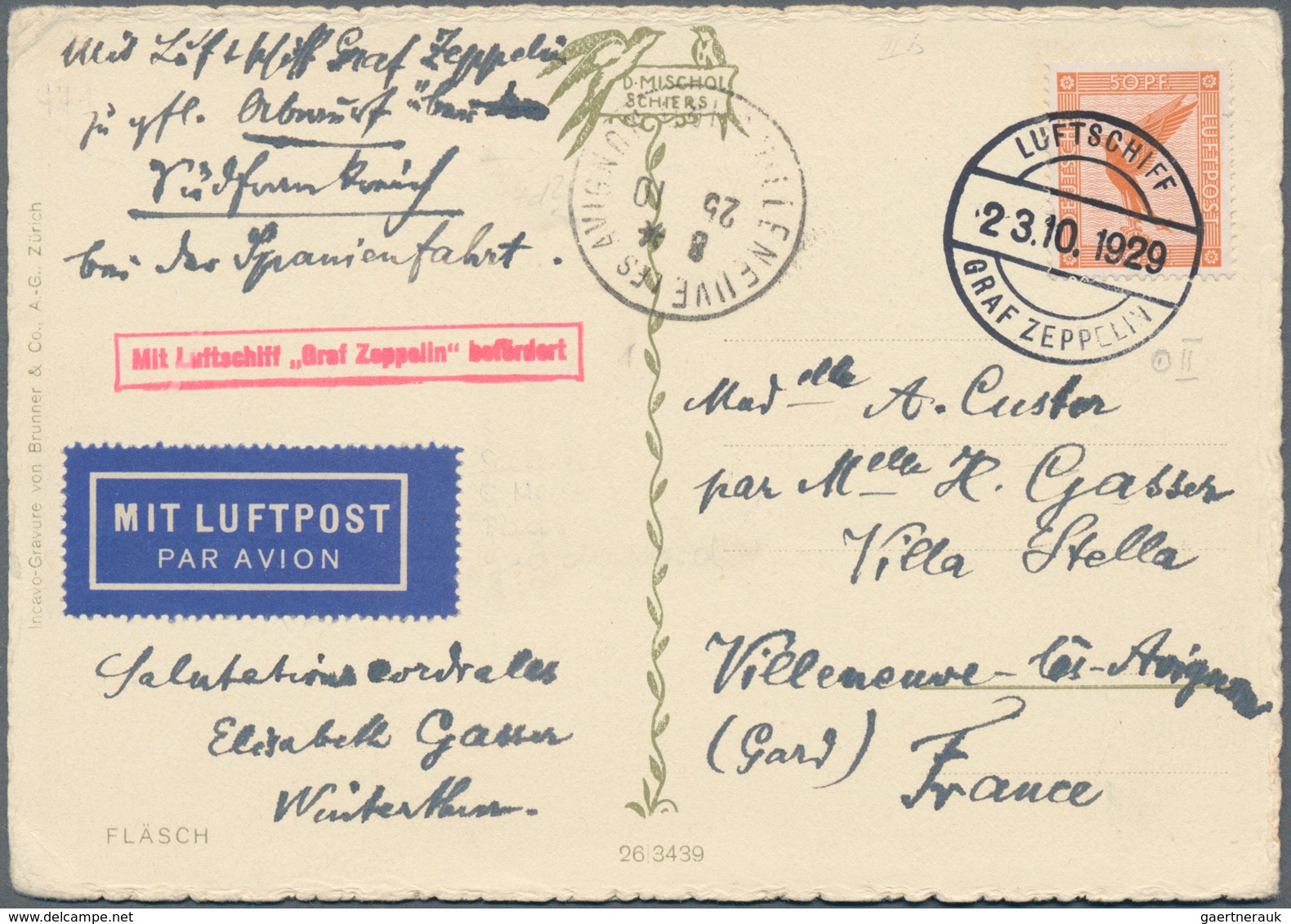 Zeppelinpost Deutschland: 1929, SPANIENFAHRT Zur Weltausstellung: Bordpostkarte 23.10.29 (Type II), - Airmail & Zeppelin