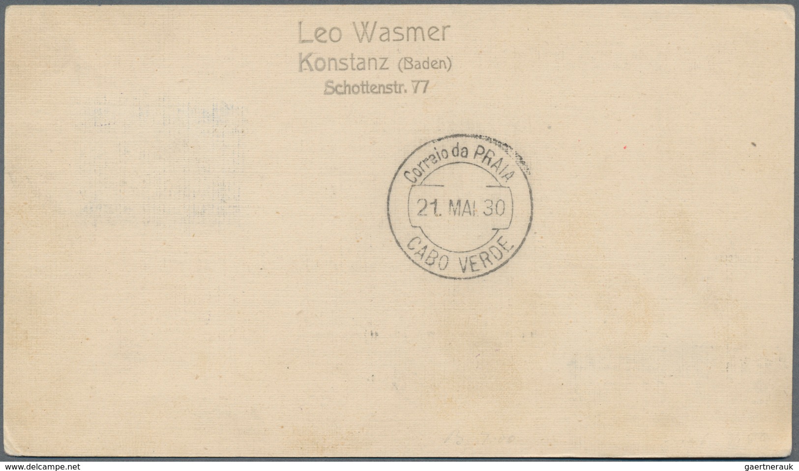 Zeppelinpost Deutschland: 1930 SÜDAMERIKAFAHRT:Bordpostkarte 19.5., Abwurf PRAIA (ASt.), Mi. 438, We - Airmail & Zeppelin