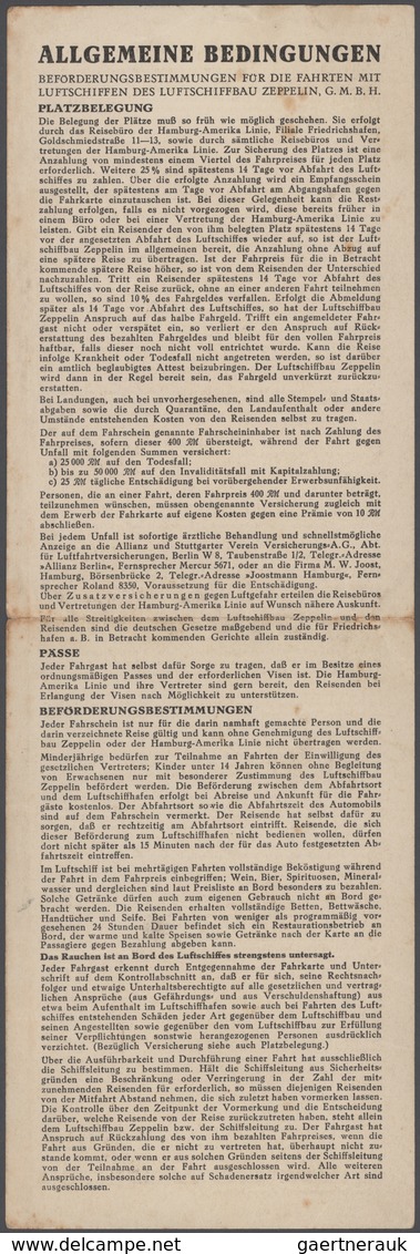 Zeppelinpost Deutschland: 1931, Fahrkarte Der "Luftschiffbau Zeppelin" Für Eine Fahrt "Friedrichshaf - Luft- Und Zeppelinpost