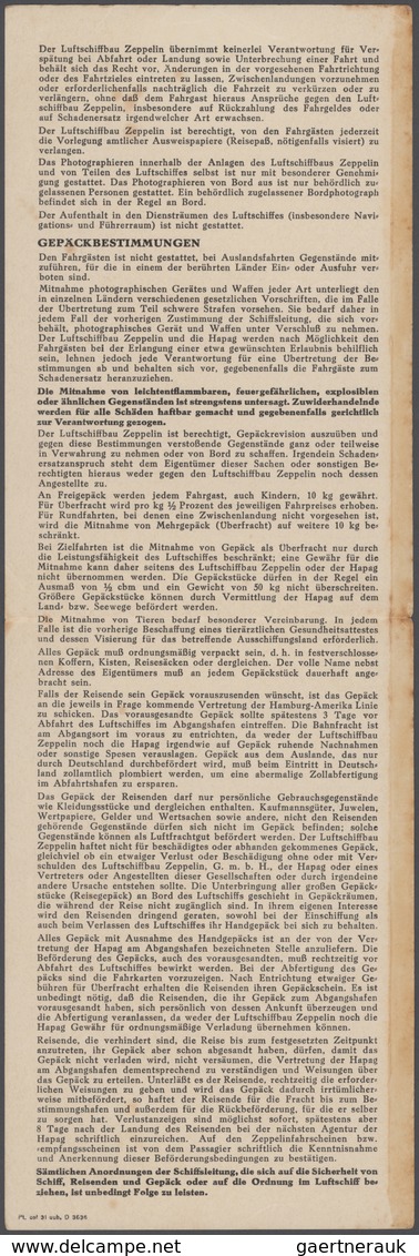 Zeppelinpost Deutschland: 1931, Fahrkarte Der "Luftschiffbau Zeppelin" Für Eine Fahrt "Friedrichshaf - Luft- Und Zeppelinpost