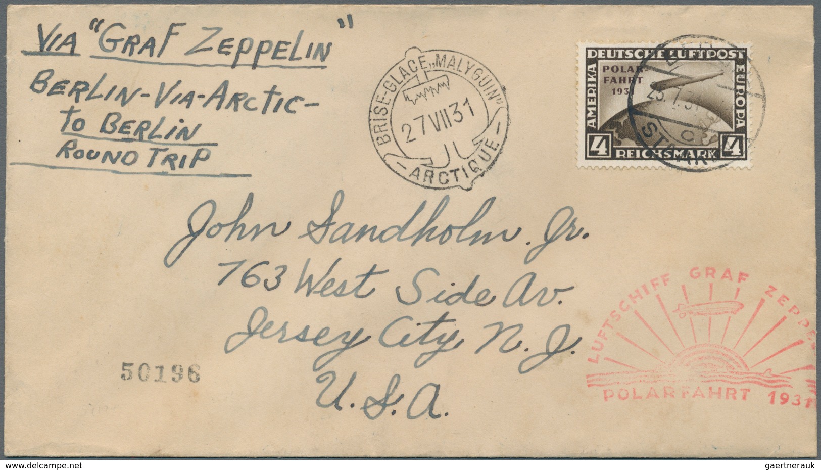 Zeppelinpost Deutschland: 1931. German Cover Flown On The Graf Zeppelin LZ127 Airship's 1931 Polarfa - Luft- Und Zeppelinpost