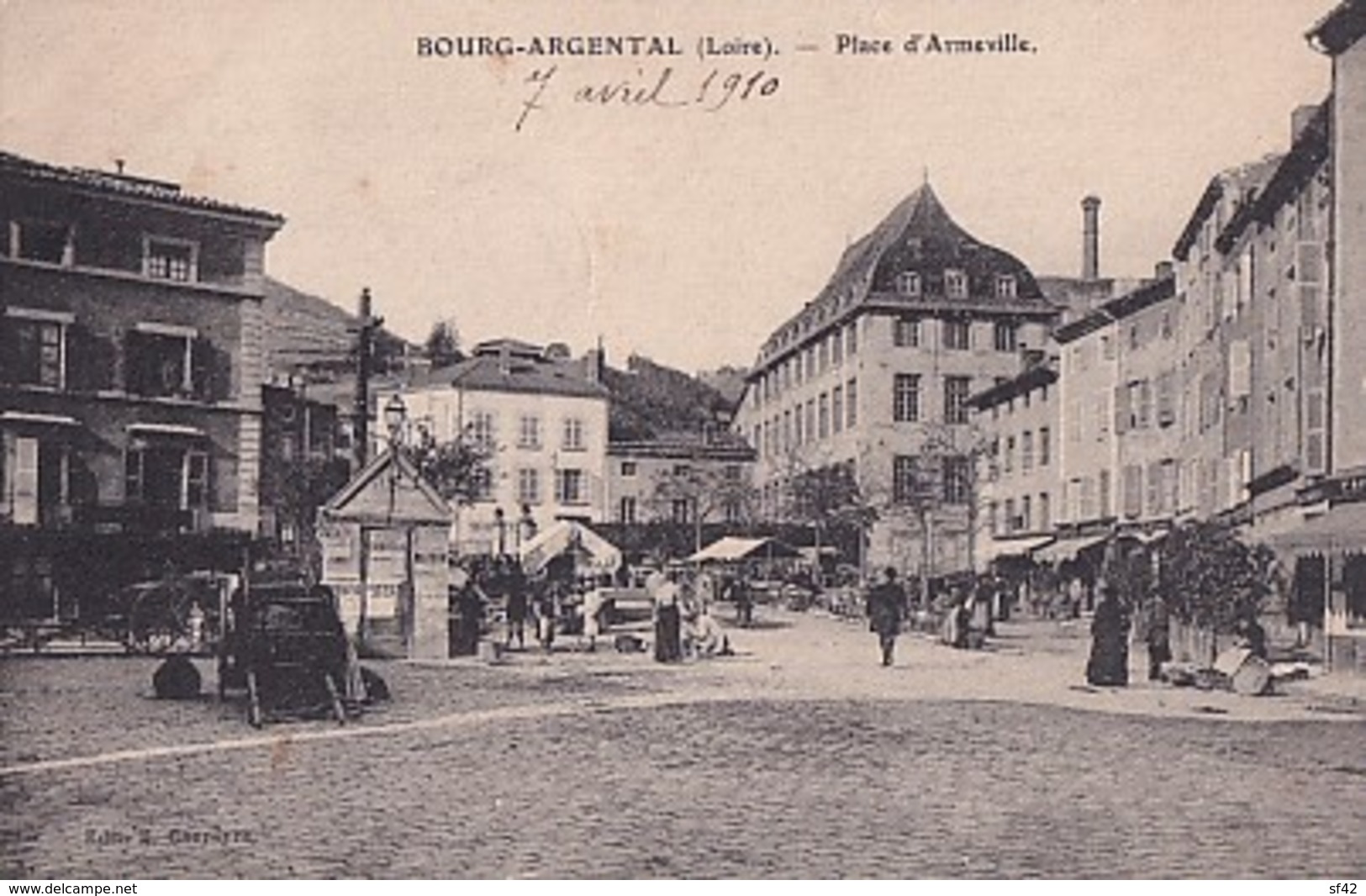 BOURG ARGENTAL           PLACE D ARMEVILLE.     LE MARCHE - Bourg Argental