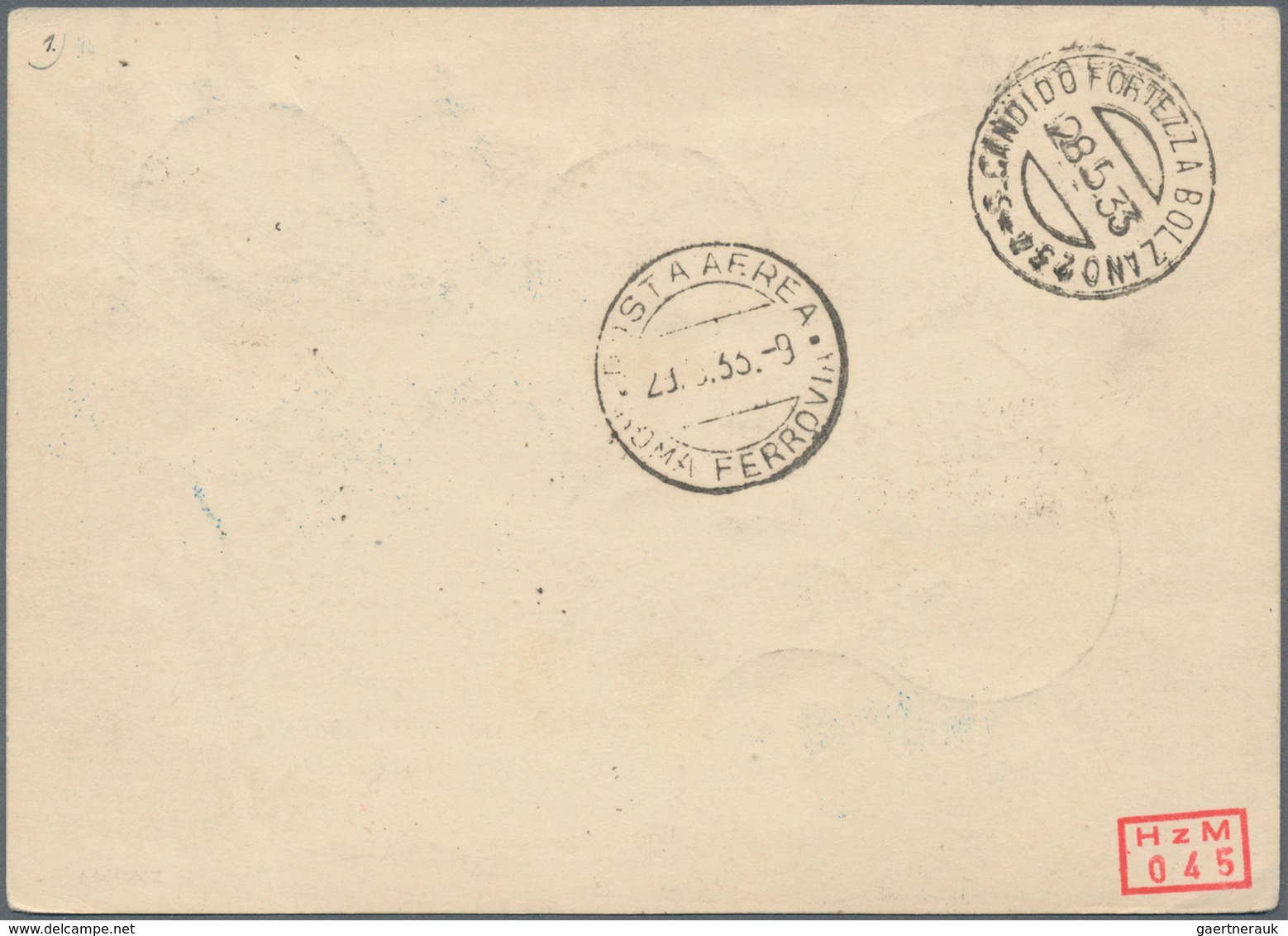 Zeppelinpost Europa: 1933, ITALIENFAHRT, Italienische Post Abwurf NEAPEL (selten!), Vertragsstaatenk - Sonstige - Europa