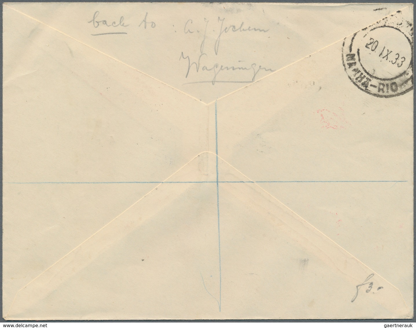 Zeppelinpost Europa: 1933. Registered Cover From British Gibraltar To Rio De Janeiro On The Graf Zep - Sonstige - Europa