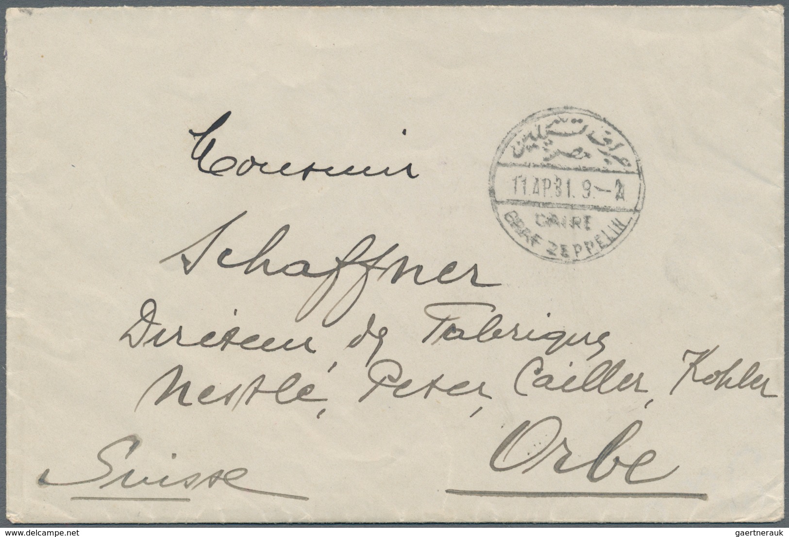 Zeppelinpost Übersee: 1931, Egypt Flight, LZ 127, 50 On 27 M Red-brown With Overprint Variety "1951 - Zeppelins