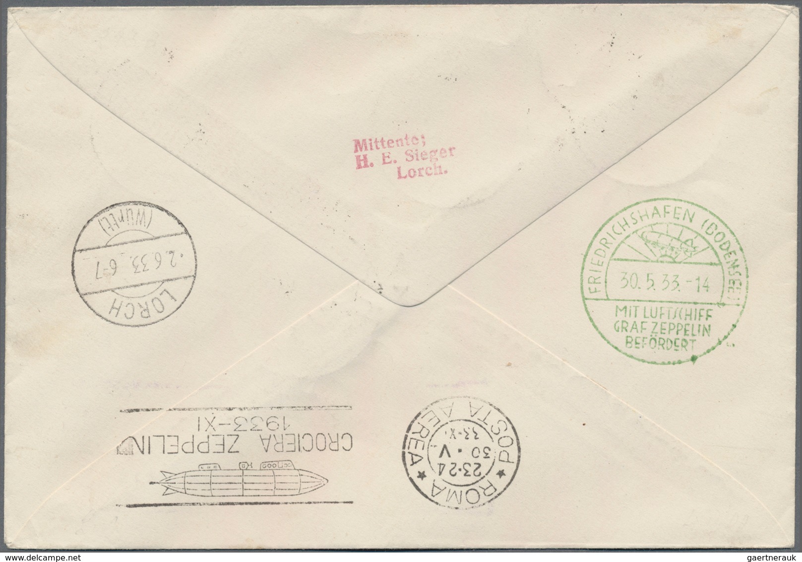 Zeppelinpost Übersee: 1933, Trip To Italy, Tripolitania Airmail 5l. Violet In Combination With Libya - Zeppeline