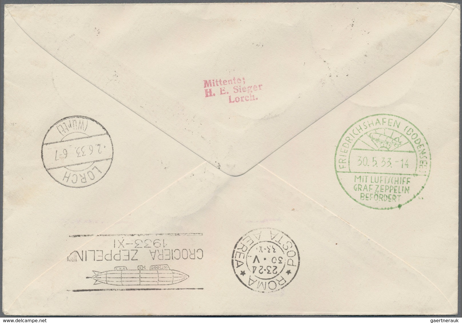 Zeppelinpost Übersee: 1933, Trip To Italy, Tripolitania Airmail 5l. Violet In Combination With Libya - Zeppelins